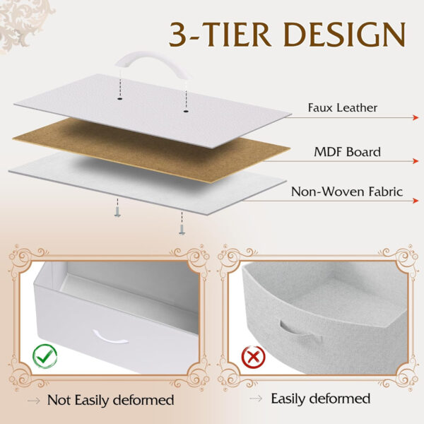 WLIVE White Dresser for Bedroom, 6 Drawer Double Dresser, Fabric Storage Tower with Fabric Bins, Chest of Drawers for Closet, Living Room, Hallway