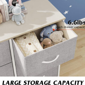 WLIVE White Dresser for Bedroom, 6 Drawer Double Dresser, Fabric Storage Tower with Fabric Bins, Chest of Drawers for Closet, Living Room, Hallway