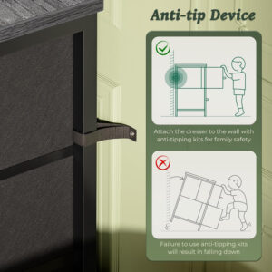 Huuger 63 Inch Dresser for Bedroom, Long Dresser for Closet with 9 Drawers, Large TV Stand for 55, 65, 70 Inch TV, Entertainment Center with Storage, Wide Chest of Drawers, Grey