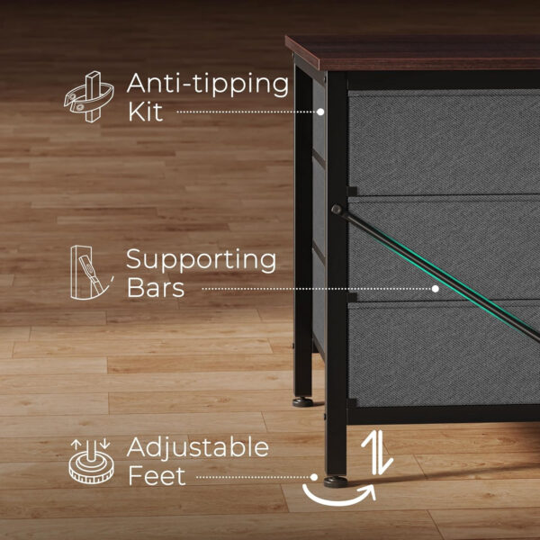 Huuger 63 Inch Dresser for Bedroom, Long Dresser for Closet with 9 Drawers, Large TV Stand for 55, 65, 70 Inch TV, Entertainment Center with Storage, Wide Chest of Drawers, Grey