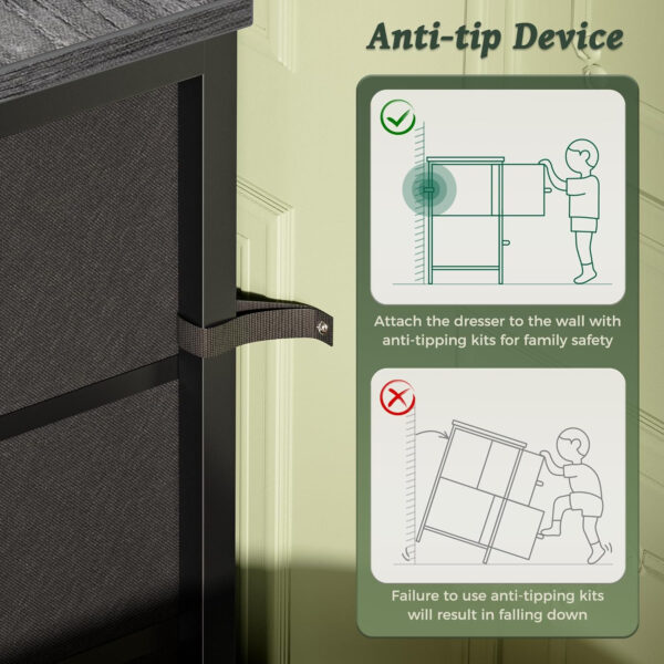 Huuger 63 Inch Dresser for Bedroom, Long Dresser for Closet with 9 Drawers, Large TV Stand for 55, 65, 70 Inch TV, Entertainment Center with Storage, Wide Chest of Drawers, Grey