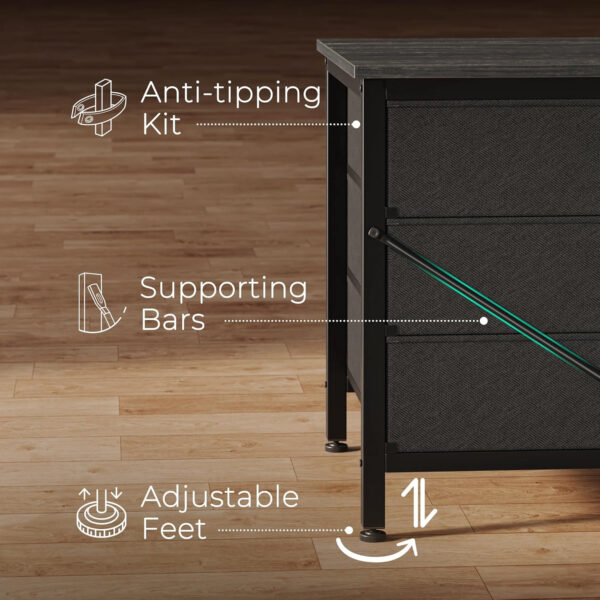 Huuger 63 Inch Dresser for Bedroom, Long Dresser for Closet with 9 Drawers, Large TV Stand for 55, 65, 70 Inch TV, Entertainment Center with Storage, Wide Chest of Drawers, Grey