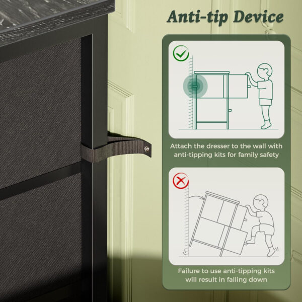 Huuger 63 Inch Dresser for Bedroom, Long Dresser for Closet with 9 Drawers, Large TV Stand for 55, 65, 70 Inch TV, Entertainment Center with Storage, Wide Chest of Drawers, Grey
