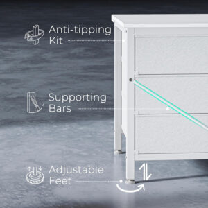 Huuger 63 Inch Dresser for Bedroom, Long Dresser for Closet with 9 Drawers, Large TV Stand for 55, 65, 70 Inch TV, Entertainment Center with Storage, Wide Chest of Drawers, Grey