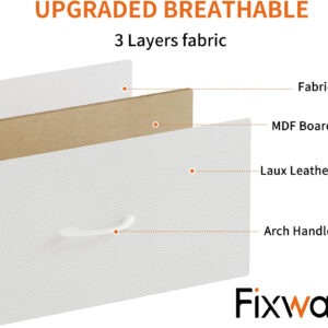 Fixwal White Tall Dresser for Bedroom, Closet Organizers and Storage Tall Fabric Dresser for Closet, Drawer Organizer with 5 Drawers, Bedroom Furniture