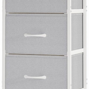 Fixwal White Tall Dresser for Bedroom, Closet Organizers and Storage Tall Fabric Dresser for Closet, Drawer Organizer with 5 Drawers, Bedroom Furniture