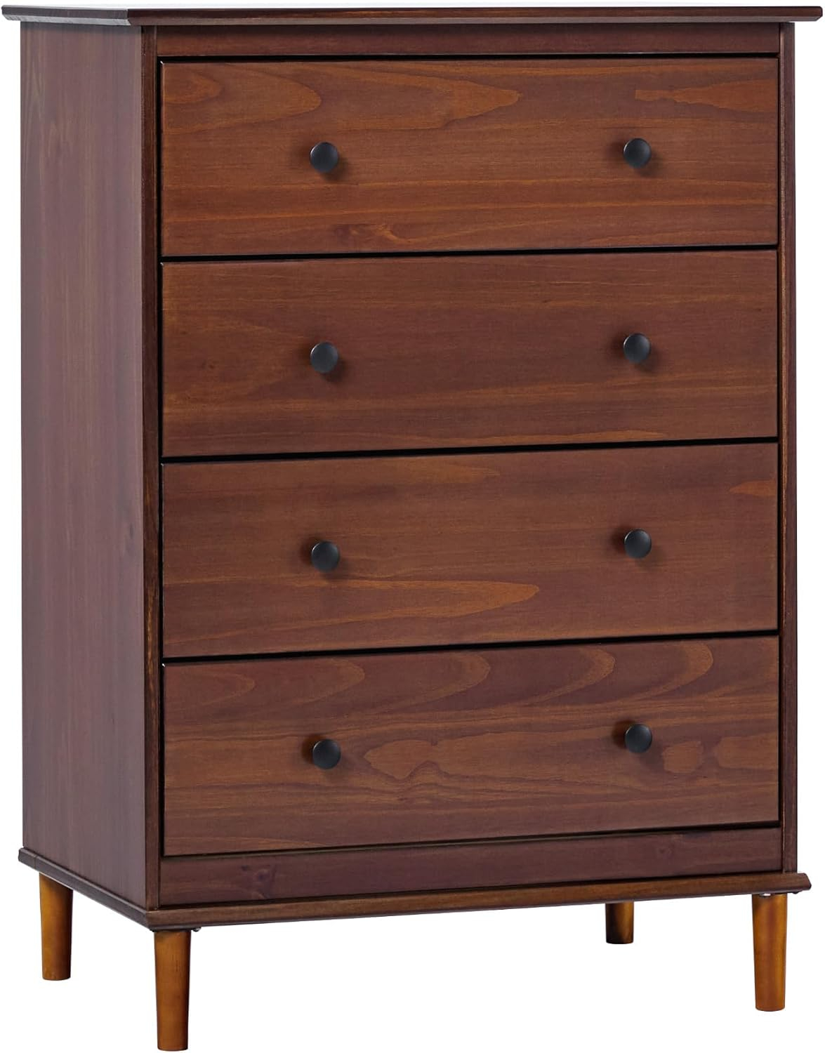 688772cf79e1807828cb3ac848cbac2a6d8435f157bb1251ffd50.jpg Walker Edison Modern Tall 4-Drawer Solid Wood Dresser Bedroom Storage Drawer Organizer Closet Hallway, 40 Inch, Walnut