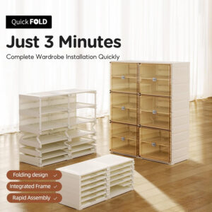 Portable Shoe Rack Organizer for Closet Entryway, Stackable Sneaker Storage Shoe Cabinet with Magnetic Clear Door, Large Plastic Storage containers Bins with Lids 10 Tiers 40 Pairs
