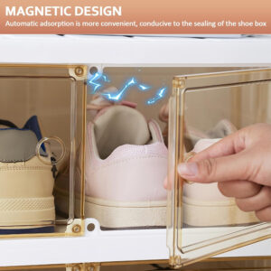 Collapsible Shoe Rack Organizer 9 Tiers-36 Pairs Foldable Shoe Cabinet with Doors, Large Plastic Folding Shoe Cabinet, Easy Assembly Shoe Shelves Organizer for Entryway, Living Room