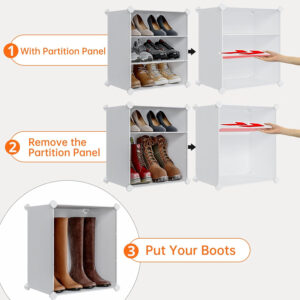 MAGINELS 72 Pairs Shoe Rack Organizer,Shoes Storage Cabinet,Shoe Closet Storage Organizer System,Large Tall Shoes Shelves for Living Room,Closet,Bedroom,Hallway, White(48x12x72in)