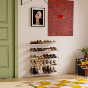 Aquiver 3-Tier Acrylic Shoe Rack - Modern Shoe Rack for Closet - Shoe Storage Organizer for Entryway, Bedroom, Living Room - 32.3'' L x 11.8'' W x 20.3'' H, Holds 12-16 Pairs of Shoes, Easy to Clean