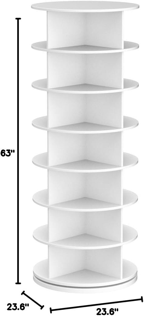 6887bcae4f456d4a661d662fa669cb9af42dd6a9d3d00a2b61720.jpg Original Rotating Shoe Rack Tower, Original 7-Tier Hold Over 35 Pairs of Shoes, Spinning Shoe Display Lazy Susan, Revolving 360 Shoe Rack Tower, Rotate Shoes Closet Organization.
