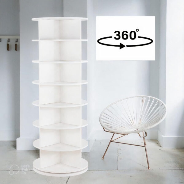 6887bcb0e6ec8a2c14bcb8199f9024bace4231320d9187c255c34.jpg Original Rotating Shoe Rack Tower, Original 7-Tier Hold Over 35 Pairs of Shoes, Spinning Shoe Display Lazy Susan, Revolving 360 Shoe Rack Tower, Rotate Shoes Closet Organization.