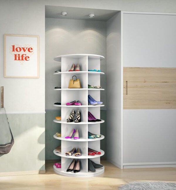 6887bcb906a82345dc9e5e5308c4e25938cc33dffae28faac2557.jpg Original Rotating Shoe Rack Tower, Original 7-Tier Hold Over 35 Pairs of Shoes, Spinning Shoe Display Lazy Susan, Revolving 360 Shoe Rack Tower, Rotate Shoes Closet Organization.