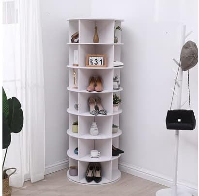 6887bcbc6616c507f9fea91382abd021b0e1bb41694e9c32d02ba.jpg Original Rotating Shoe Rack Tower, Original 7-Tier Hold Over 35 Pairs of Shoes, Spinning Shoe Display Lazy Susan, Revolving 360 Shoe Rack Tower, Rotate Shoes Closet Organization.