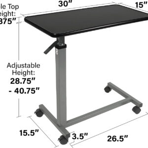 Vaunn Medical Adjustable Overbed Bedside Table With Wheels (Hospital and Home Use)
