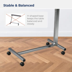 6887c4687dafdbac9b9d61d3e9735a5a8c9cff42105692a0f4636.jpg Drive Medical 13067 Non Tilt Top Overbed Table with Wheels and Secure Height Adjustment,Tray Table for Hospital or Home Use, Bedside Rolling Overbed Table, Silver Vein