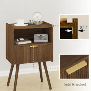 6887c4e7d2604fe87f8a0c3fbabf1069ffed236b2053de707ba9e.jpg Nightstand,Modern Bedside Table with Storage Drawer and Open Wood Shelf, for Living Room, Bedroom and Small Spaces, Accent Night Stand with Solid Wood Legs, Easy Assembly,Walnut Brown