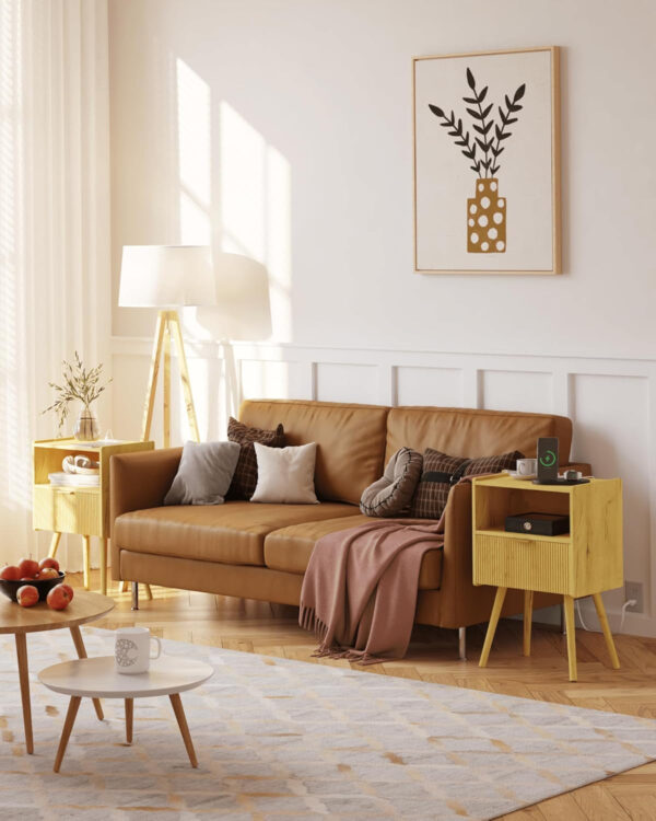 6887c4f82b9bed1bda79c4cbe7db8989ad8df1b26bcac51673d7a.jpg Nightstand,Modern Bedside Table with Storage Drawer and Open Wood Shelf, for Living Room, Bedroom and Small Spaces, Accent Night Stand with Solid Wood Legs, Easy Assembly,Walnut Brown