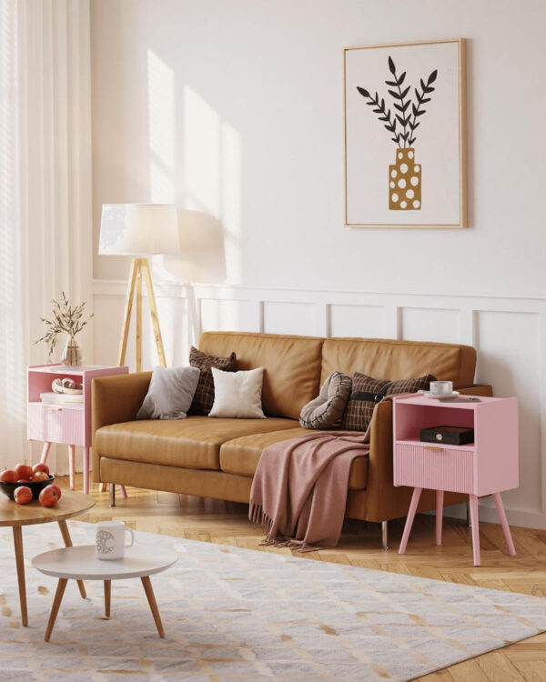 6887c509e5f9602e5805cbb4c18faae049af55b39b07d0eecf84a.jpg Nightstand,Modern Bedside Table with Storage Drawer and Open Wood Shelf, for Living Room, Bedroom and Small Spaces, Accent Night Stand with Solid Wood Legs, Easy Assembly,Walnut Brown