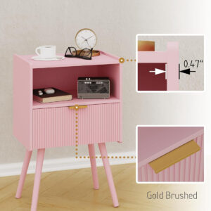 6887c50dd4846e71a93e42a772518132e0e1140e0b62695e677e7.jpg Nightstand,Modern Bedside Table with Storage Drawer and Open Wood Shelf, for Living Room, Bedroom and Small Spaces, Accent Night Stand with Solid Wood Legs, Easy Assembly,Walnut Brown