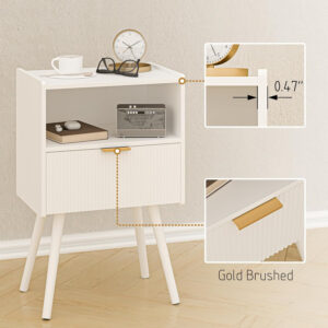 6887c517c1e77c5f367447e2b19e0ef06ad632d4a7176bda57177.jpg Nightstand,Modern Bedside Table with Storage Drawer and Open Wood Shelf, for Living Room, Bedroom and Small Spaces, Accent Night Stand with Solid Wood Legs, Easy Assembly,Walnut Brown