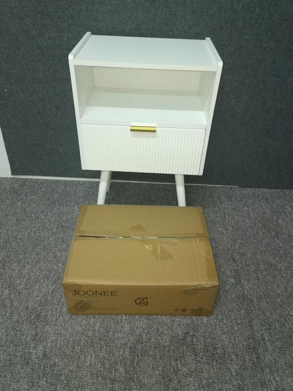 6887c5191aad65775e8628e8e9e681da44e4ebe3252bc51848f32.jpg Nightstand,Modern Bedside Table with Storage Drawer and Open Wood Shelf, for Living Room, Bedroom and Small Spaces, Accent Night Stand with Solid Wood Legs, Easy Assembly,Walnut Brown
