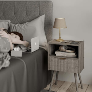 6887c520f1ce7f36c3375ebecfedb06f9cd221b9fcae75b1f6b3a.jpg Nightstand,Modern Bedside Table with Storage Drawer and Open Wood Shelf, for Living Room, Bedroom and Small Spaces, Accent Night Stand with Solid Wood Legs, Easy Assembly,Walnut Brown