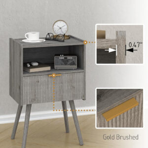 6887c523461620e5bbabefb5923d435d0fd3ba1975aa6b9a9c822.jpg Nightstand,Modern Bedside Table with Storage Drawer and Open Wood Shelf, for Living Room, Bedroom and Small Spaces, Accent Night Stand with Solid Wood Legs, Easy Assembly,Walnut Brown