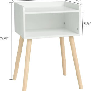 MaxSmeo Nightstand, Mid Century Modern Side Table Bedroom with Storage, Small End Bedside Table with Solid Wood Legs for Living Room, Office Small Spaces (Rustic Brown)