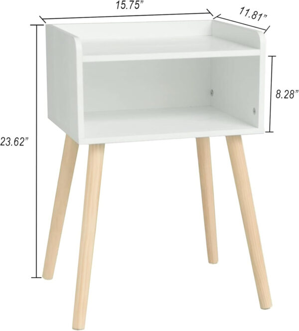 MaxSmeo Nightstand, Mid Century Modern Side Table Bedroom with Storage, Small End Bedside Table with Solid Wood Legs for Living Room, Office Small Spaces (Rustic Brown)