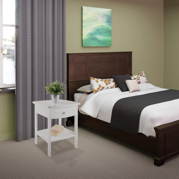 Winsome 22 x 18 x 18-Inch Wood Curved End Table/Night Stand with One Drawer, Brown (94918)