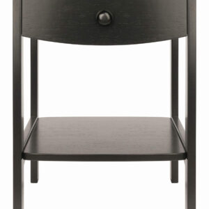 Winsome 22 x 18 x 18-Inch Wood Curved End Table/Night Stand with One Drawer, Brown (94918)
