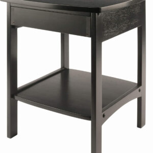 Winsome 22 x 18 x 18-Inch Wood Curved End Table/Night Stand with One Drawer, Brown (94918)