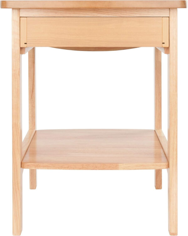 Winsome 22 x 18 x 18-Inch Wood Curved End Table/Night Stand with One Drawer, Brown (94918)