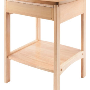 Winsome 22 x 18 x 18-Inch Wood Curved End Table/Night Stand with One Drawer, Brown (94918)