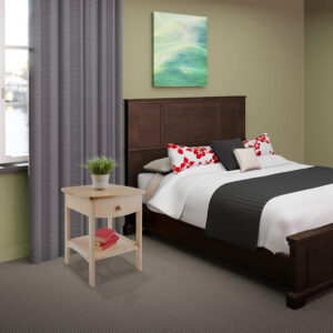 Winsome 22 x 18 x 18-Inch Wood Curved End Table/Night Stand with One Drawer, Brown (94918)