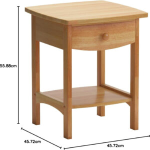 Winsome 22 x 18 x 18-Inch Wood Curved End Table/Night Stand with One Drawer, Brown (94918)