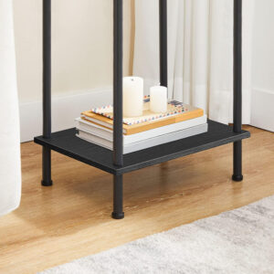 HOOBRO Side Table with Charging Station, End Table with USB Ports and Outlet, Nightstand with 2-Layer Storage Shelves for Small Spaces, Living Room, Bedroom, Stable Frame, Rustic Brown BF09UBZ01