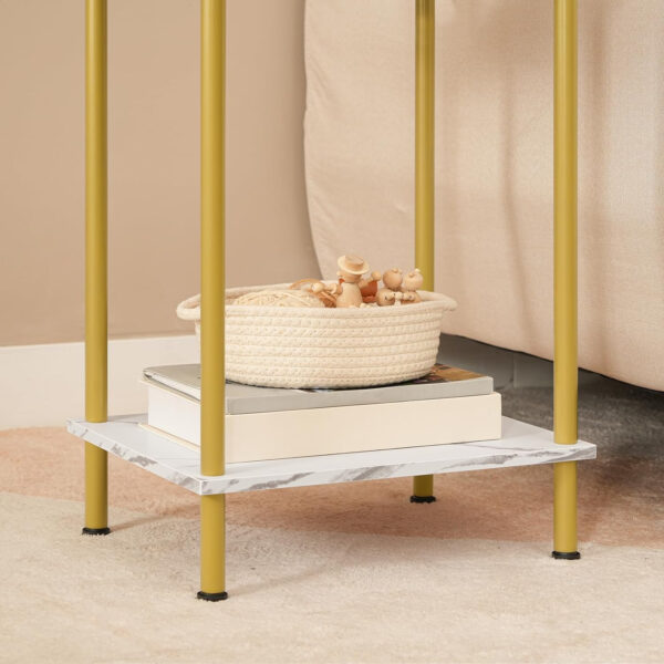 HOOBRO Side Table with Charging Station, End Table with USB Ports and Outlet, Nightstand with 2-Layer Storage Shelves for Small Spaces, Living Room, Bedroom, Stable Frame, Rustic Brown BF09UBZ01