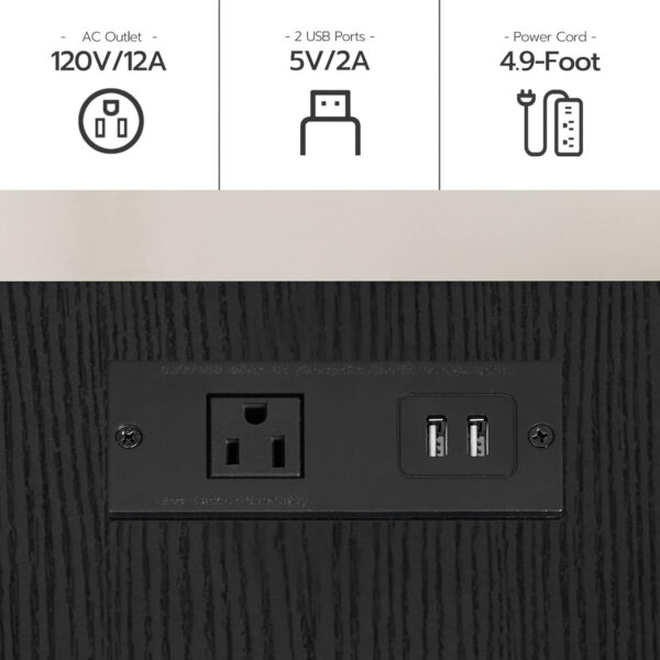 HOOBRO Side Table with Charging Station, End Table with USB Ports and Outlet, Nightstand with 2-Layer Storage Shelves for Small Spaces, Living Room, Bedroom, Stable Frame, Rustic Brown BF09UBZ01