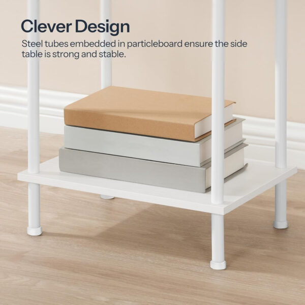 HOOBRO Side Table with Charging Station, End Table with USB Ports and Outlet, Nightstand with 2-Layer Storage Shelves for Small Spaces, Living Room, Bedroom, Stable Frame, Rustic Brown BF09UBZ01