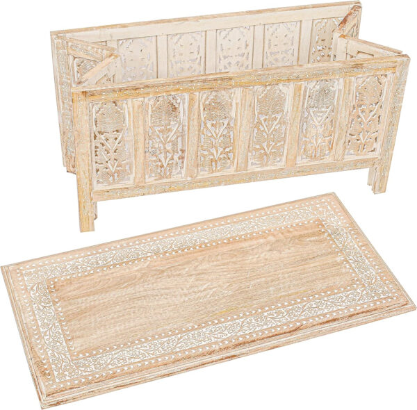 Rectangular Wooden Coffee Table, Modern Wooden Coffee Table, Center Tables, Entryway Table, Living Room Table for Magazines, Books, and Plants - 36x18 Inch Burnt
