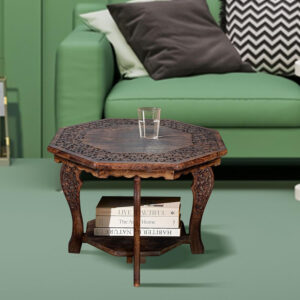 The Wooden Town Rectangular Coffee Table – 36x18 Inch White Wash Finish | Modern Wooden Center Table for Living Room | Vintage Look Side Table for Magazines, Books & Plants