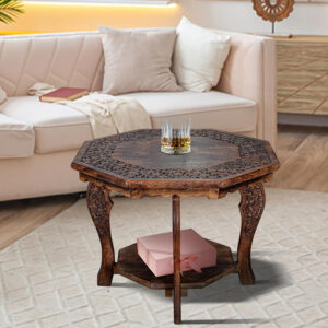 The Wooden Town Rectangular Coffee Table – 36x18 Inch White Wash Finish | Modern Wooden Center Table for Living Room | Vintage Look Side Table for Magazines, Books & Plants