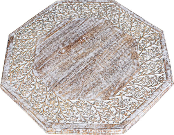 The Wooden Town Rectangular Coffee Table – 36x18 Inch White Wash Finish | Modern Wooden Center Table for Living Room | Vintage Look Side Table for Magazines, Books & Plants