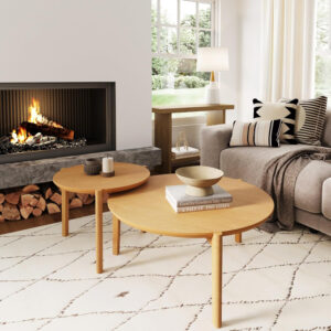 6887ccd637d9a7273543894615df96507fda4f18b9c6e1f9ae7ea.jpg Nathan James Kendall Round Modern Nesting Coffee Set of 2, Stacking Living Room Accent Tables, Light Brown