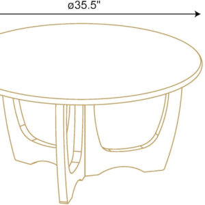 FINECASA Wooden Round Coffee Table, Curved Leg, Furniture, Accent Couch, Coffee Table for Livingroom, Round Wood Table, 36 x 18 Inches, Natural