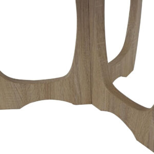 FINECASA Wooden Round Coffee Table, Curved Leg, Furniture, Accent Couch, Coffee Table for Livingroom, Round Wood Table, 36 x 18 Inches, Natural