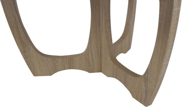 FINECASA Wooden Round Coffee Table, Curved Leg, Furniture, Accent Couch, Coffee Table for Livingroom, Round Wood Table, 36 x 18 Inches, Natural